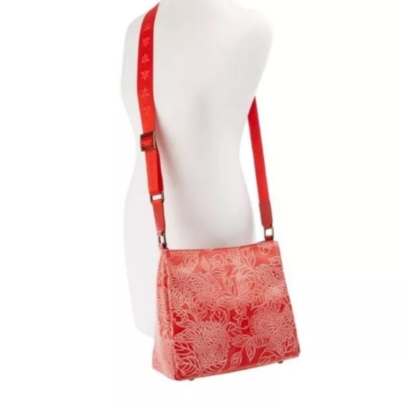 Anuschka Tooled Leather Crossbody with Adjustable Strap-Butterfly Coral-NWT - Picture 10 of 10